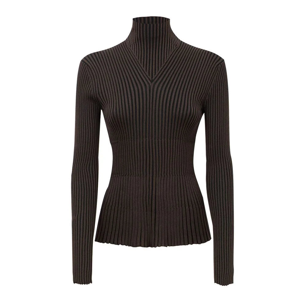 Bottega Veneta Brown Viscose Turtleneck - M