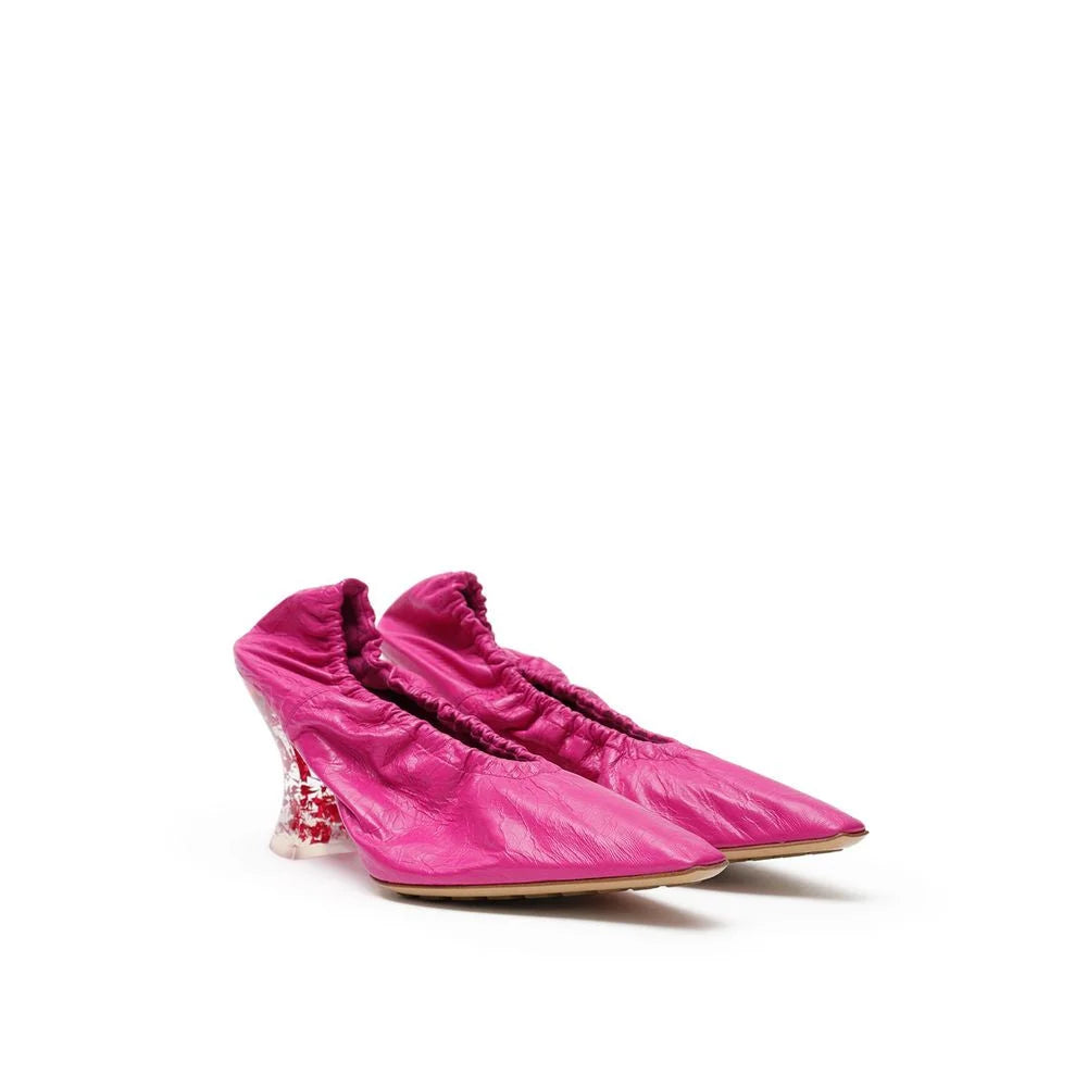 Bottega Veneta Fuchsia Leather Slippers - EU38.5/US8.5