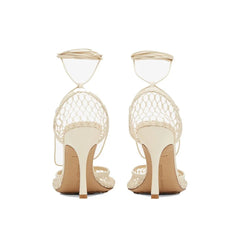 Bottega Veneta White Fabric High Heel Pumps