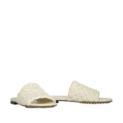 Bottega Veneta White Lamb Leather Mules