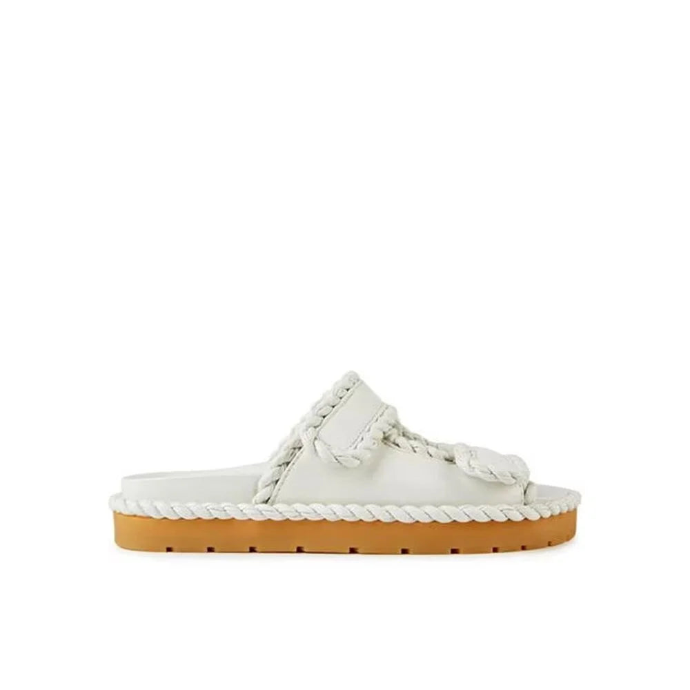 Bottega Veneta White Lamb Leather Sandals