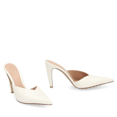 Bottega Veneta White Leather Mules - EU39.5/US9.5