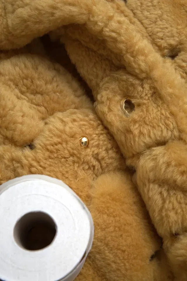 Bottega Veneta Yellow Wool Long Teddy Coat Jacket - Overcoats