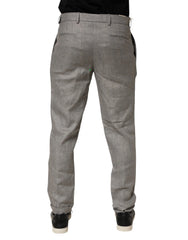 Briglia 1949 Gray Mid Waist Dress Formal Skinny Men Pants - IT48 | M - Trousers