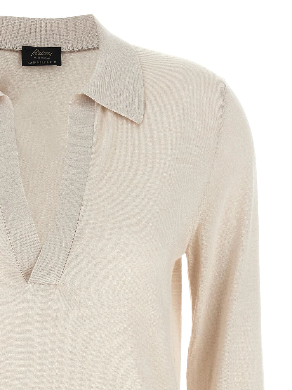 Brioni Beige Cashmere Polo Shirt