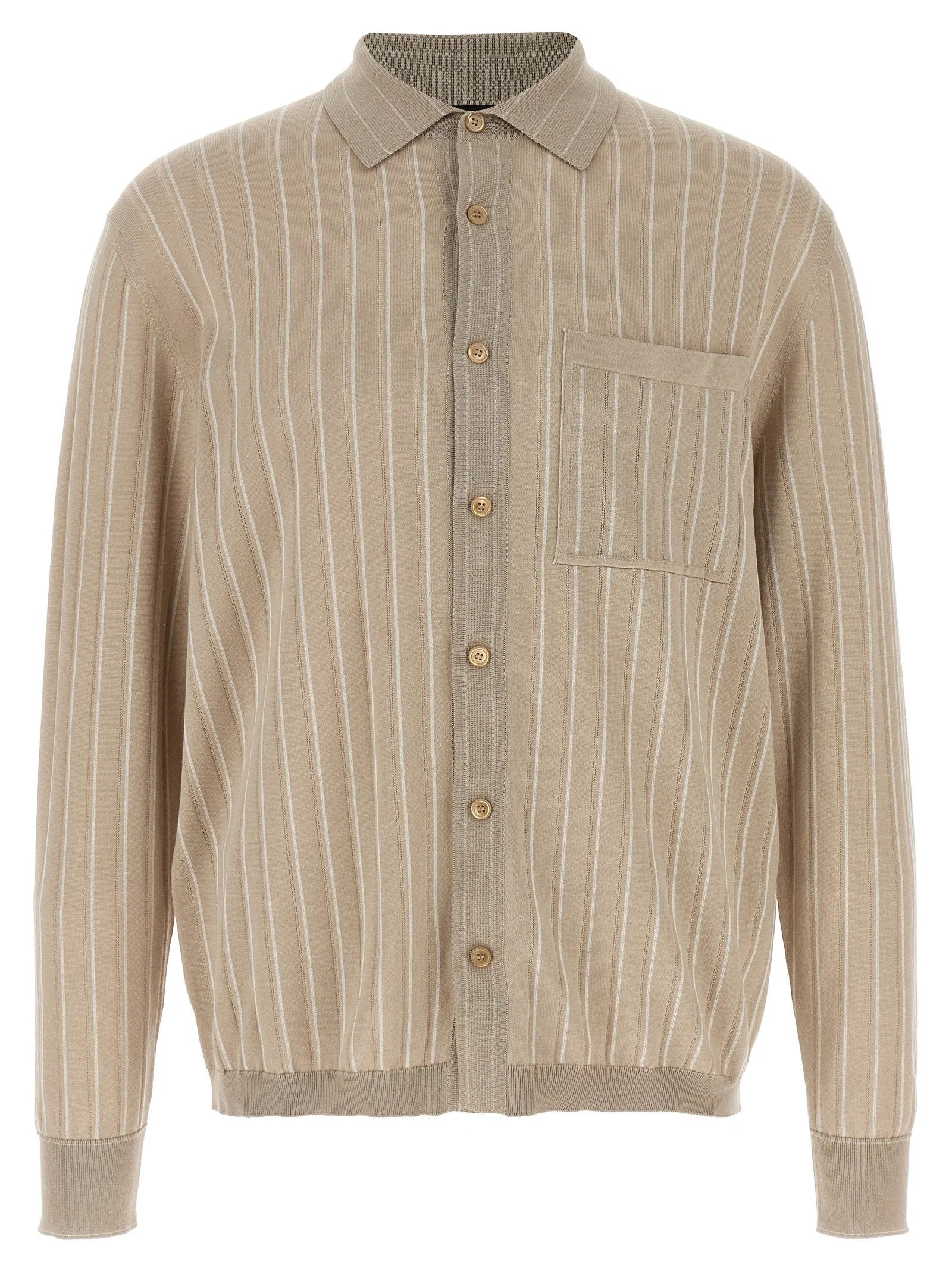 Brioni Beige Cotton Blouse - IT52 | XL