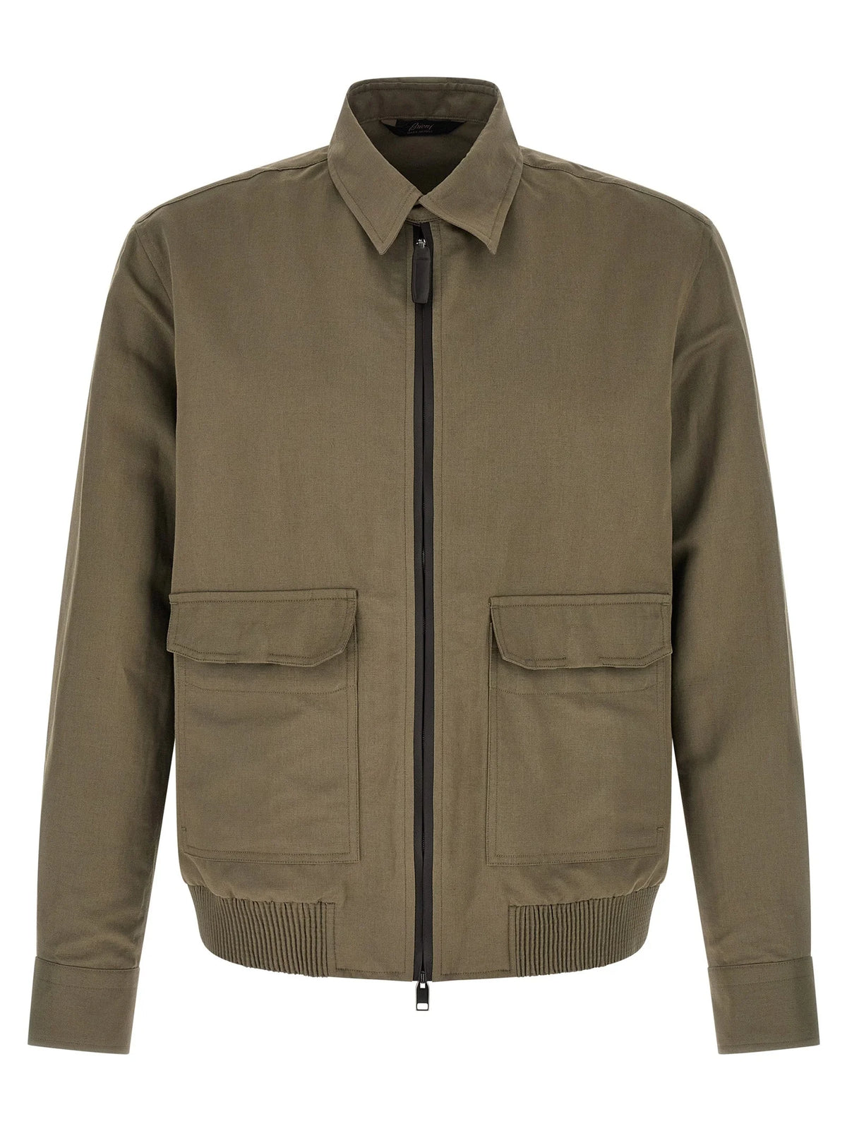 Brioni Bicolor Linen Full-Length Jacket