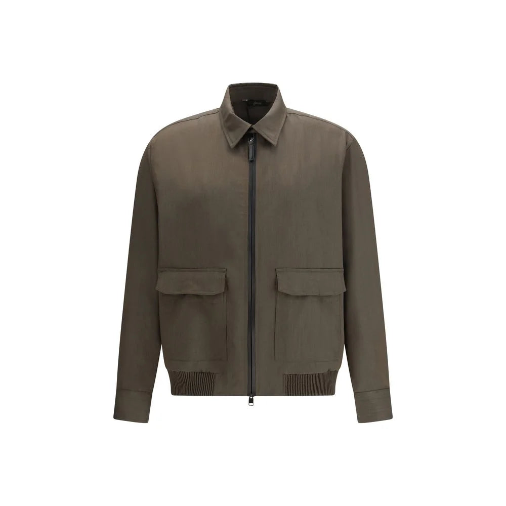 Brioni Bicolor Wool Full-Length Jacket
