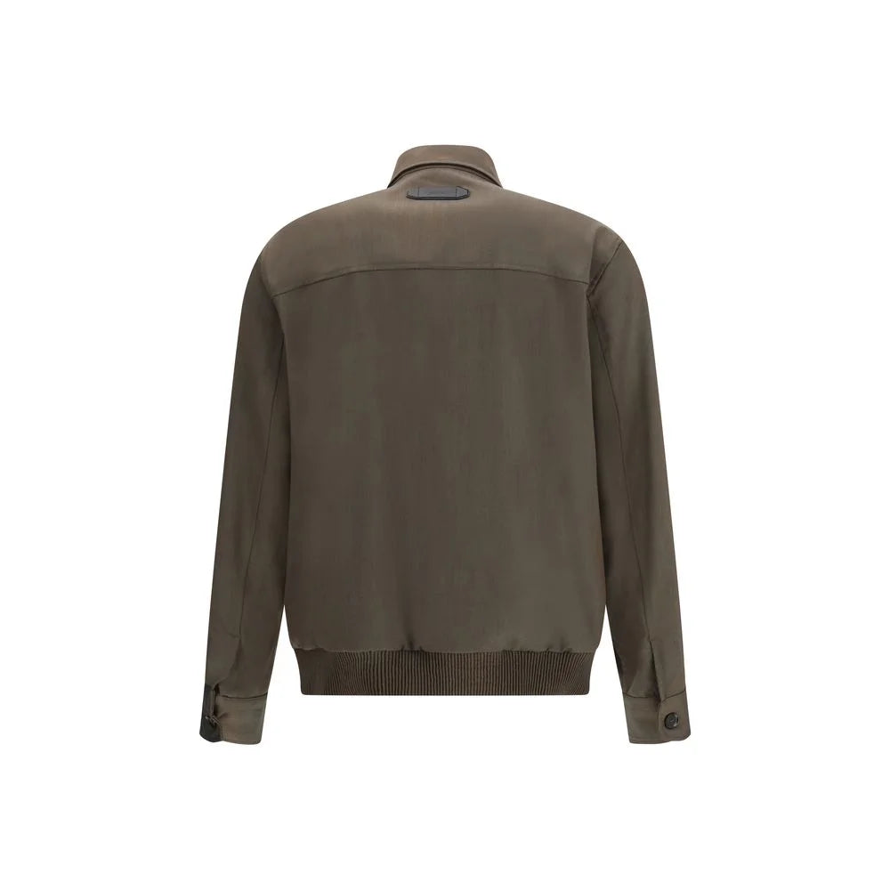 Brioni Bicolor Wool Full-Length Jacket