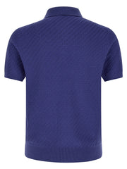 Brioni Blue Cotton Polo Shirt