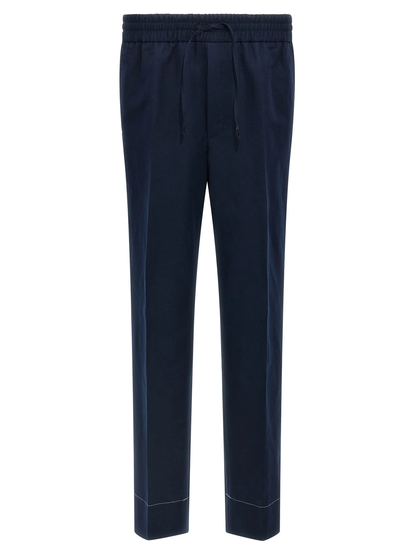 Brioni Blue Linen Casual Pants - XXL