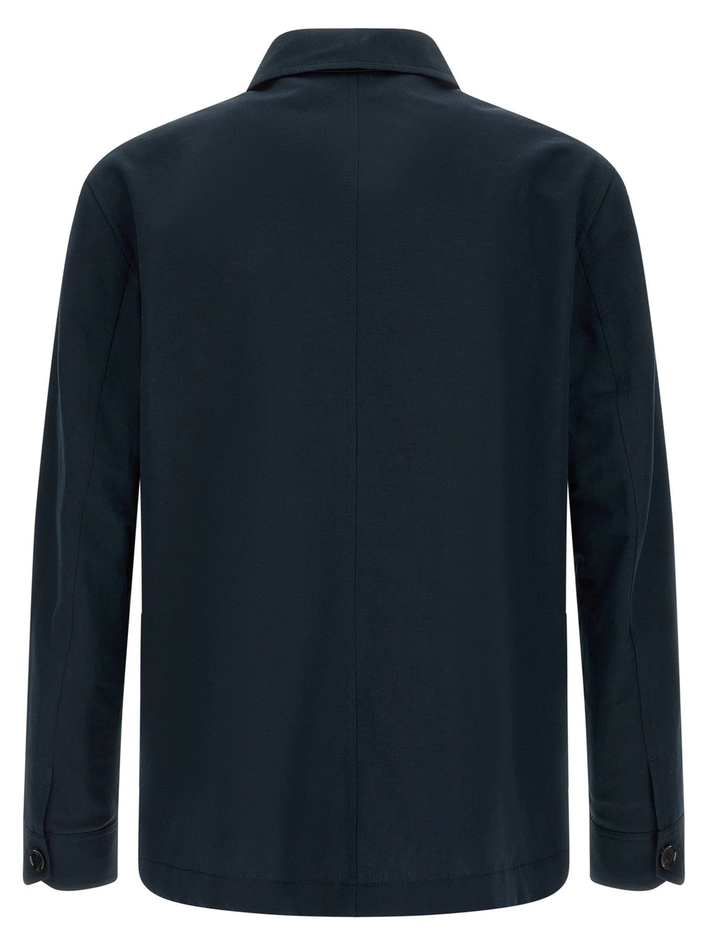 Brioni Blue Linen Full-Length Jacket