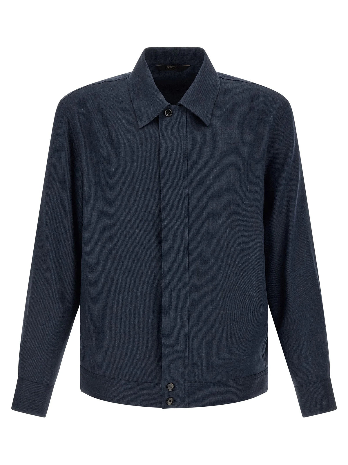 Brioni Blue Linen Full-Length Jacket