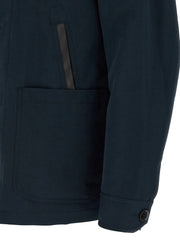 Brioni Blue Linen Full-Length Jacket