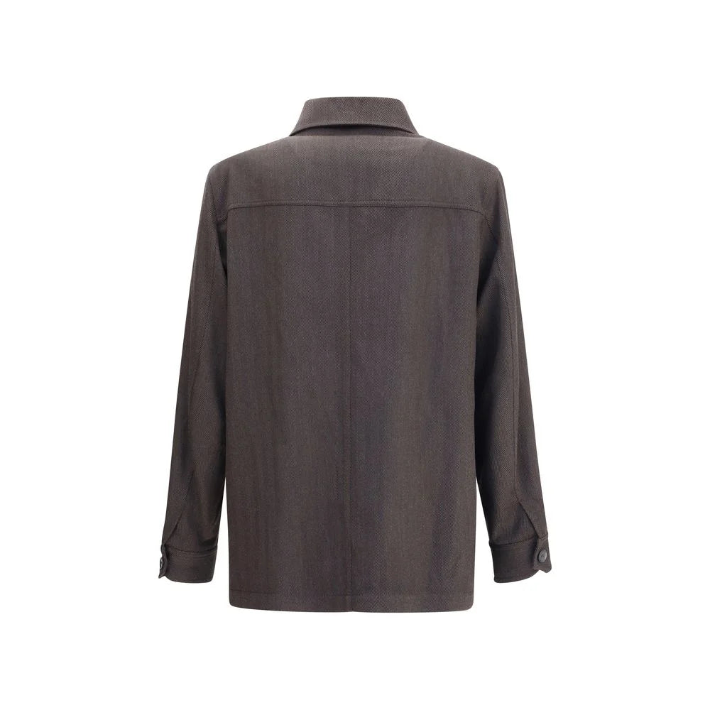 Brioni Brown Wool Coat - L