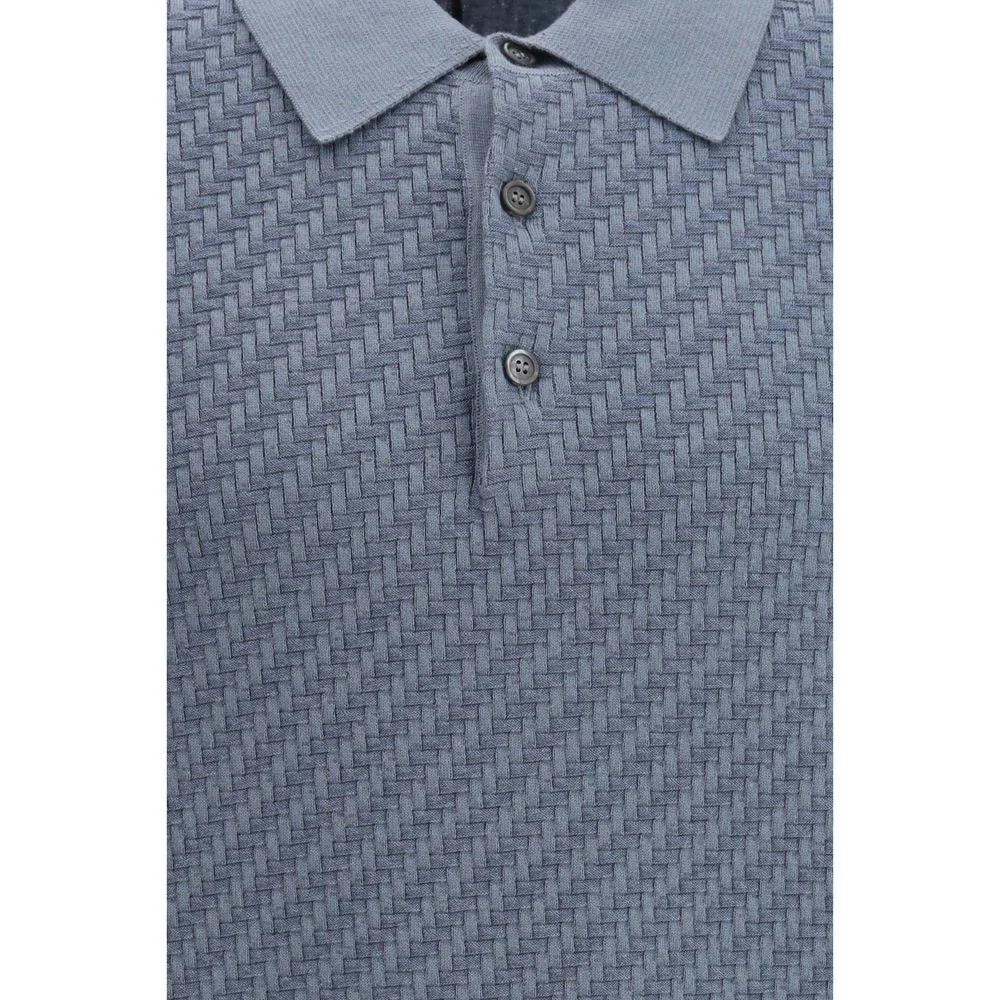 Brioni Light Blue Cotton Polo Shirt