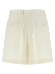 Brioni White Silk Bermuda Shorts