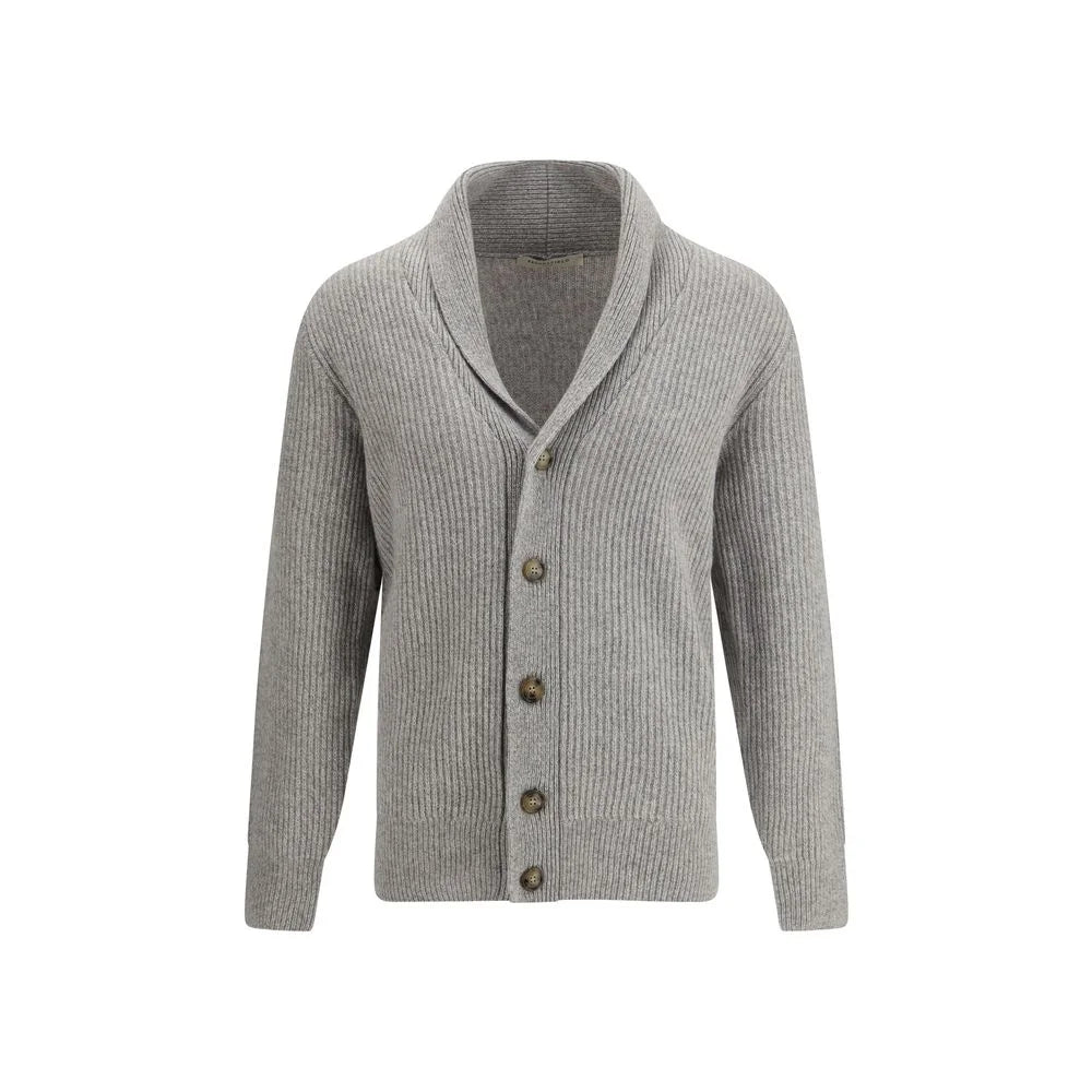 Brooksfield Gray Fleece Wool Cardigan - Cardigans