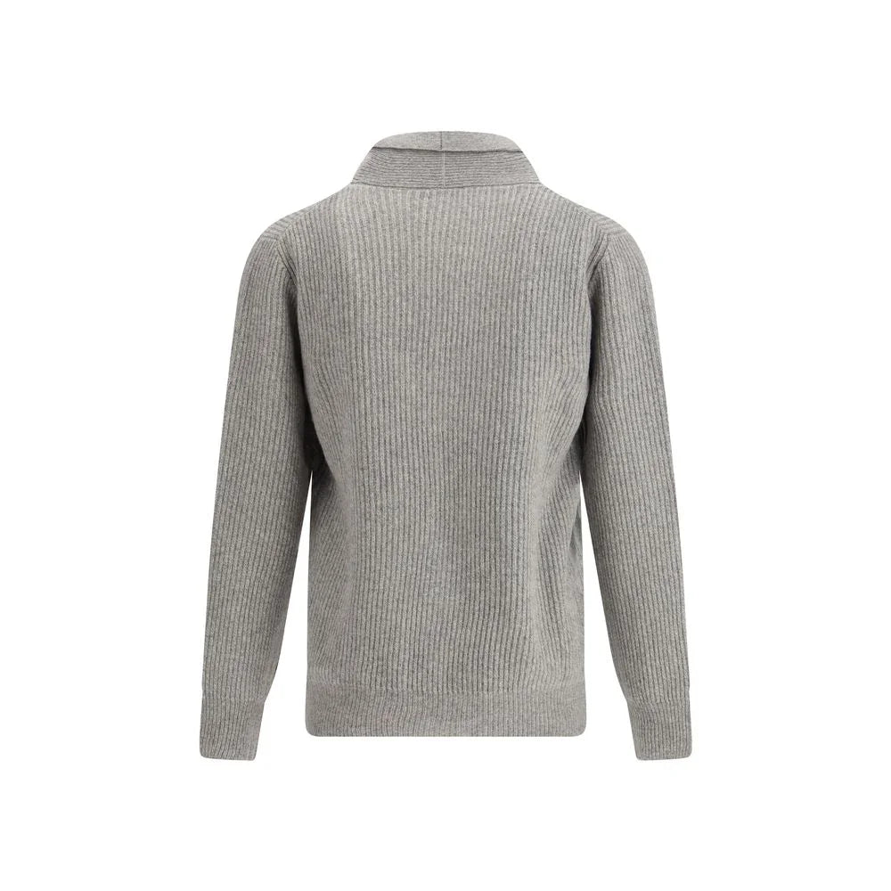 Brooksfield Gray Fleece Wool Cardigan - Cardigans