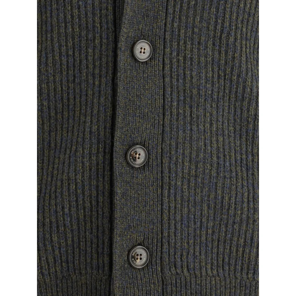 Brooksfield Virgin Wool Shawl-Collar Cardigan - Cardigans