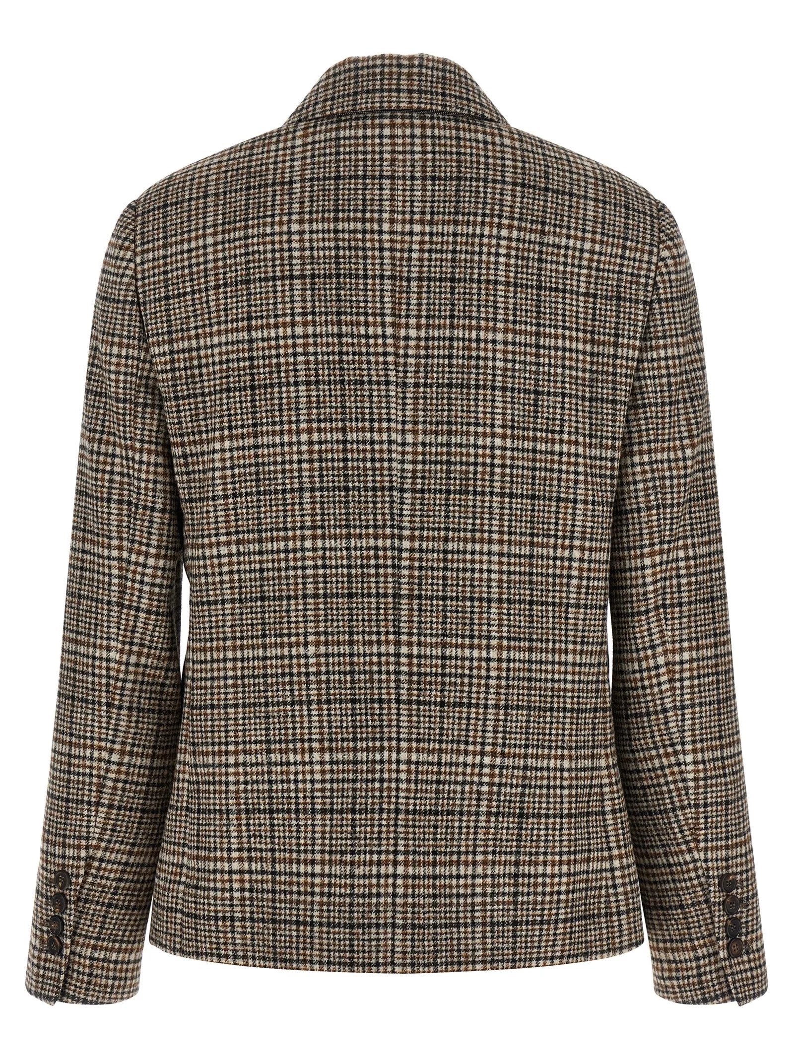 Brunello Cucinelli Beige Alpaca Leather Blazer