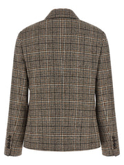 Brunello Cucinelli Beige Alpaca Leather Blazer
