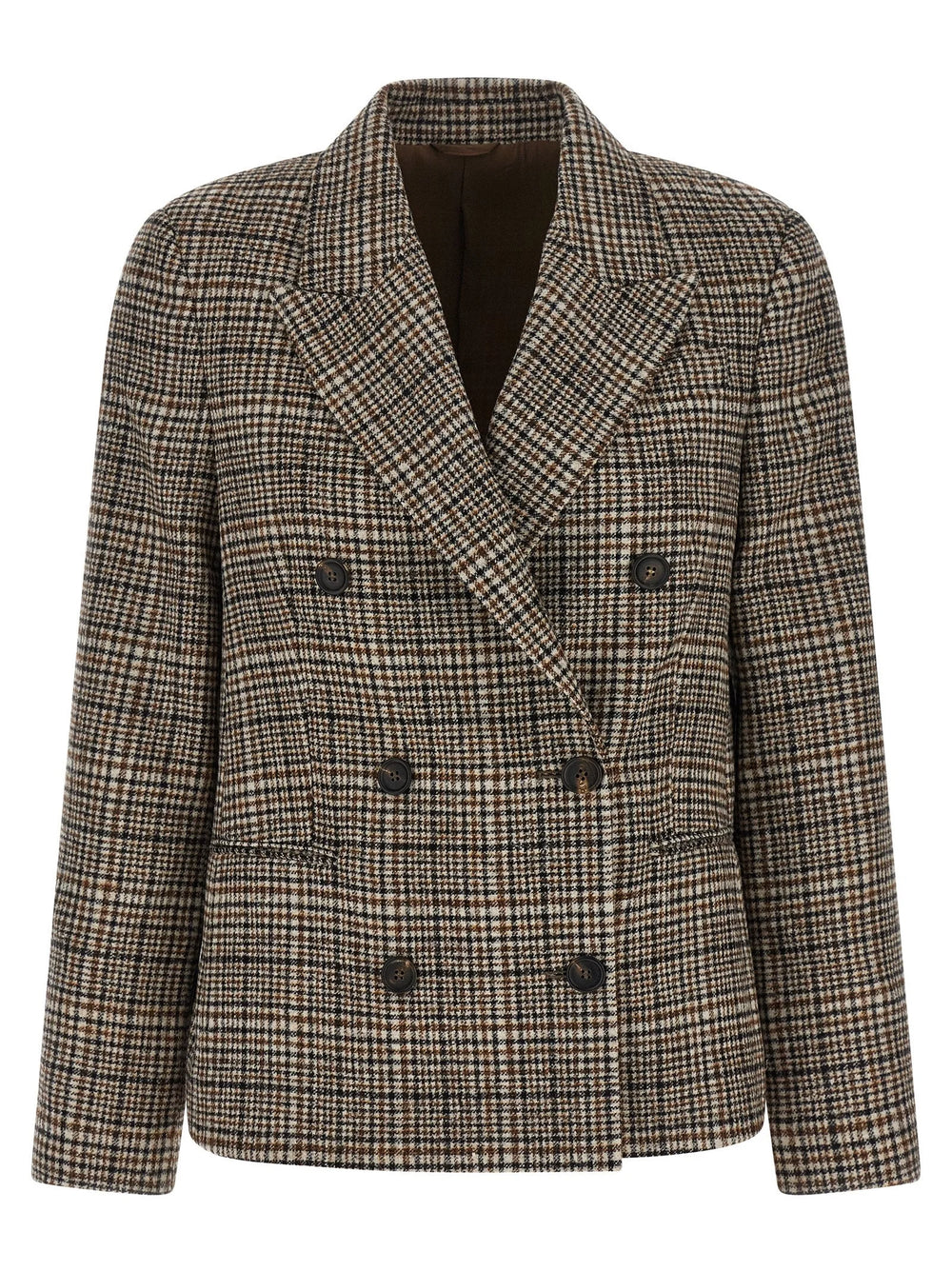 Brunello Cucinelli Beige Alpaca Leather Blazer