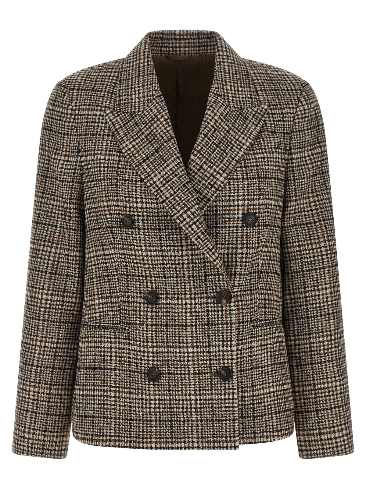 Brunello Cucinelli Beige Alpaca Leather Blazer