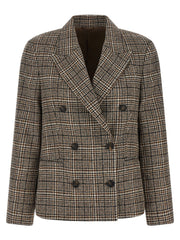 Brunello Cucinelli Beige Alpaca Leather Blazer