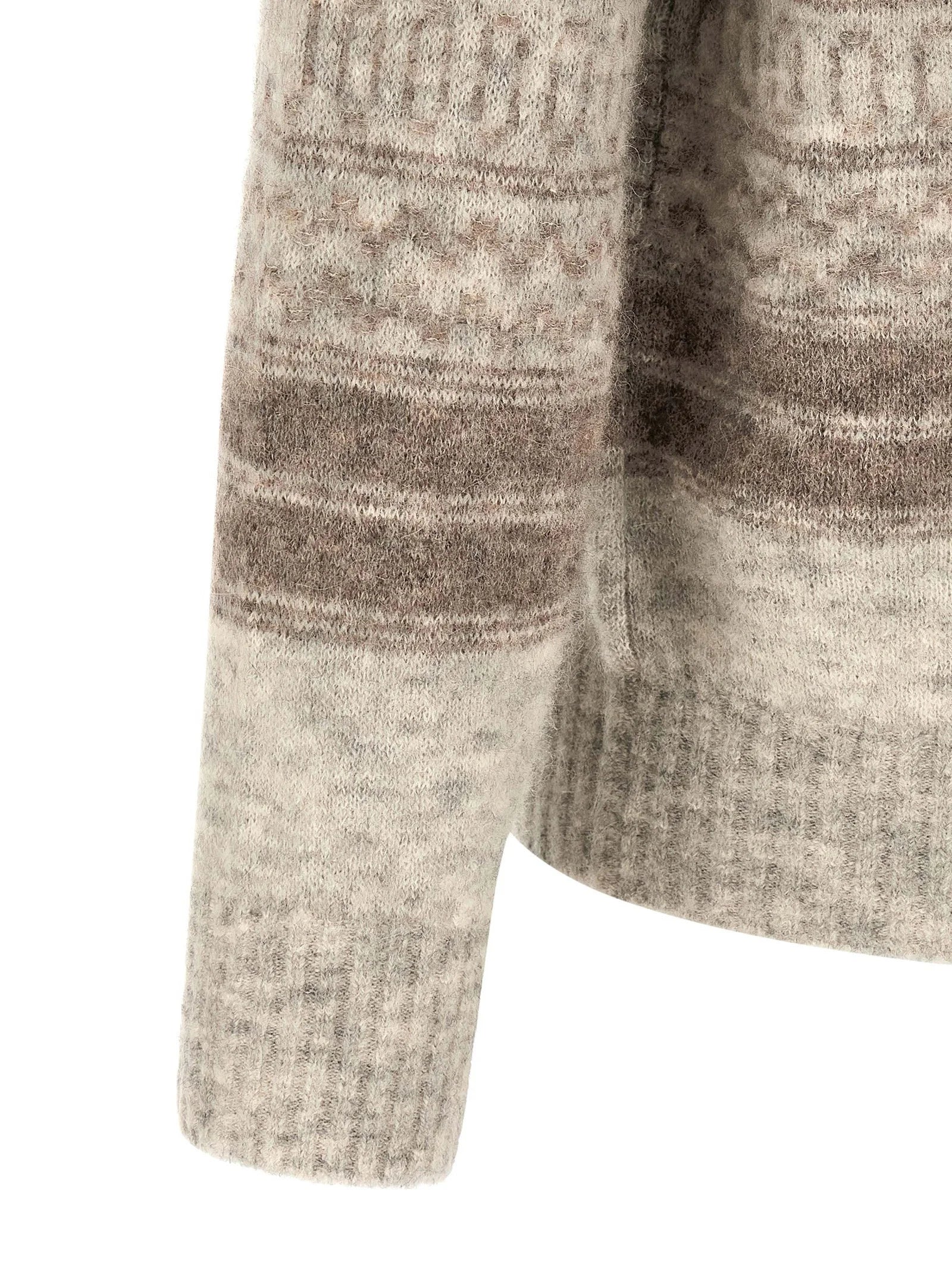 Brunello Cucinelli Beige Alpaca Leather Cardigan