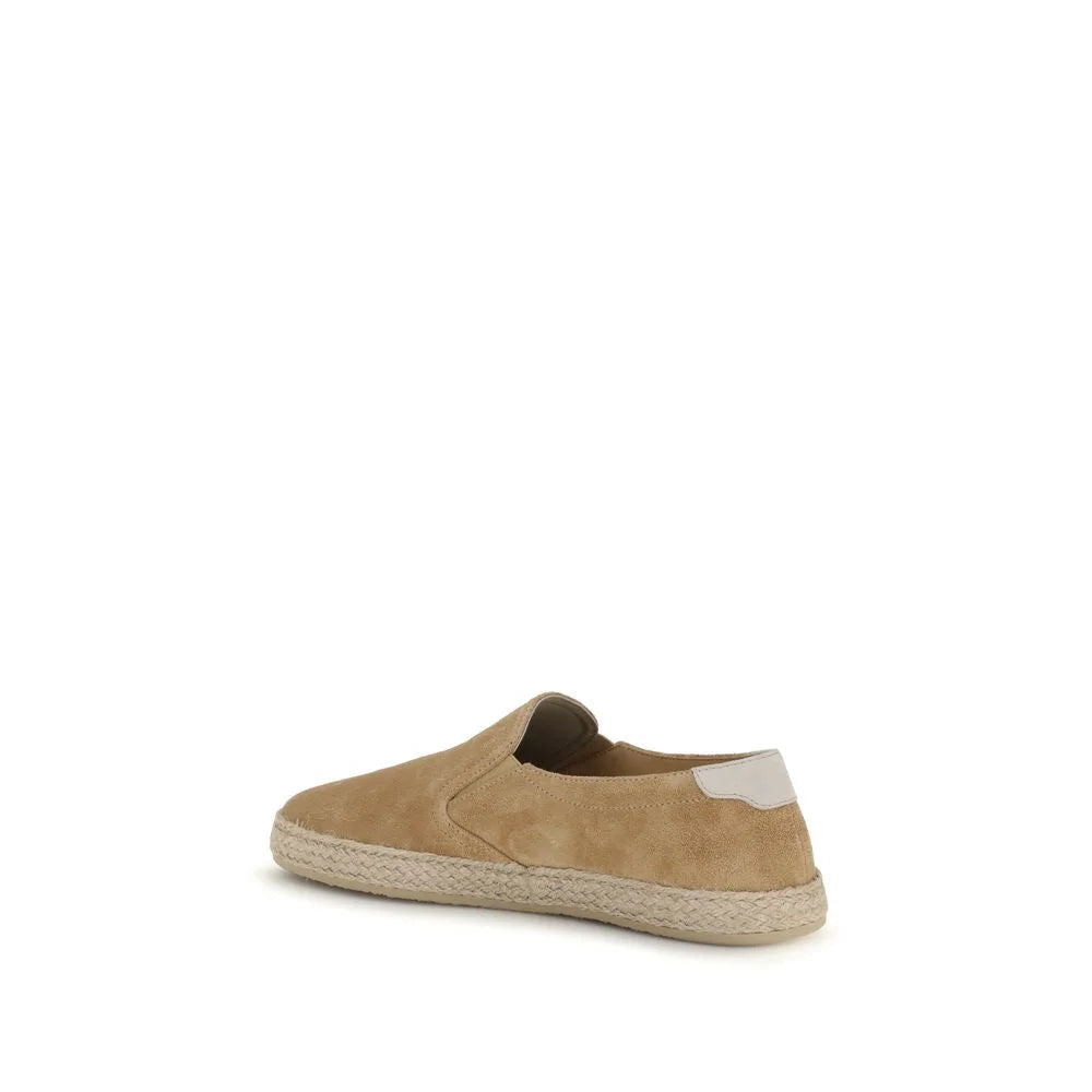 Brunello Cucinelli Beige Calf Leather Bos Taurus Espadrilles - EU40/US7