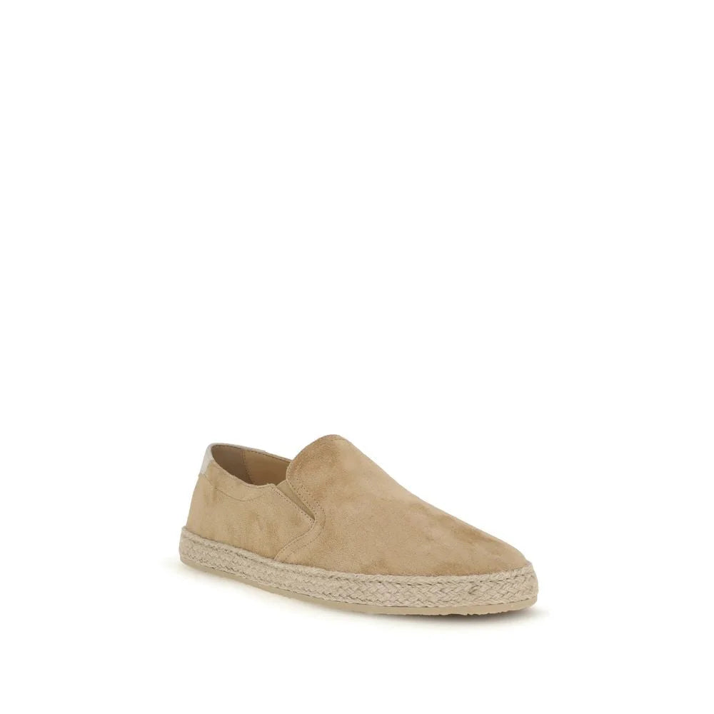Brunello Cucinelli Beige Calf Leather Bos Taurus Espadrilles - EU40/US7