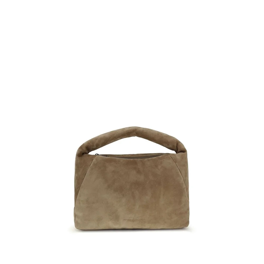 Brunello Cucinelli Beige Calf Leather Bos Taurus Handbag
