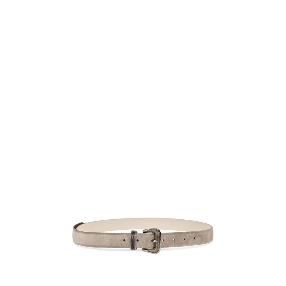 Brunello Cucinelli Beige Calf Leather Bos Taurus Regular Belt