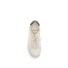 Brunello Cucinelli Beige Calf Leather Bos Taurus Sneakers - EU46/US13