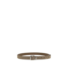 Brunello Cucinelli Beige Calf Leather Bos Taurus Thin Belt