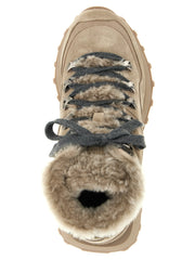 Brunello Cucinelli Beige Calfskin Ankle Boots