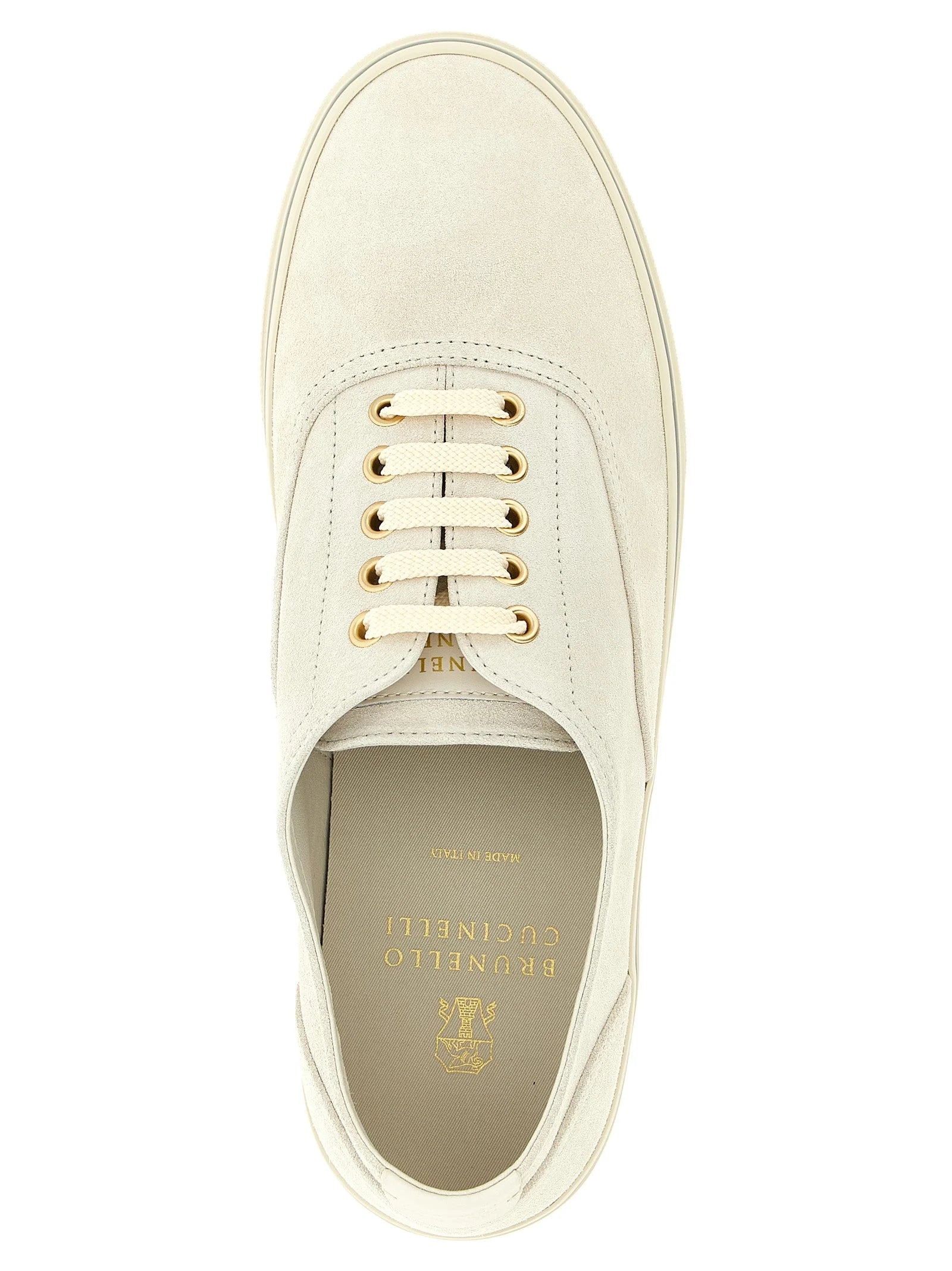 Brunello Cucinelli Beige Calfskin Low Top Sneakers - EU44/US11