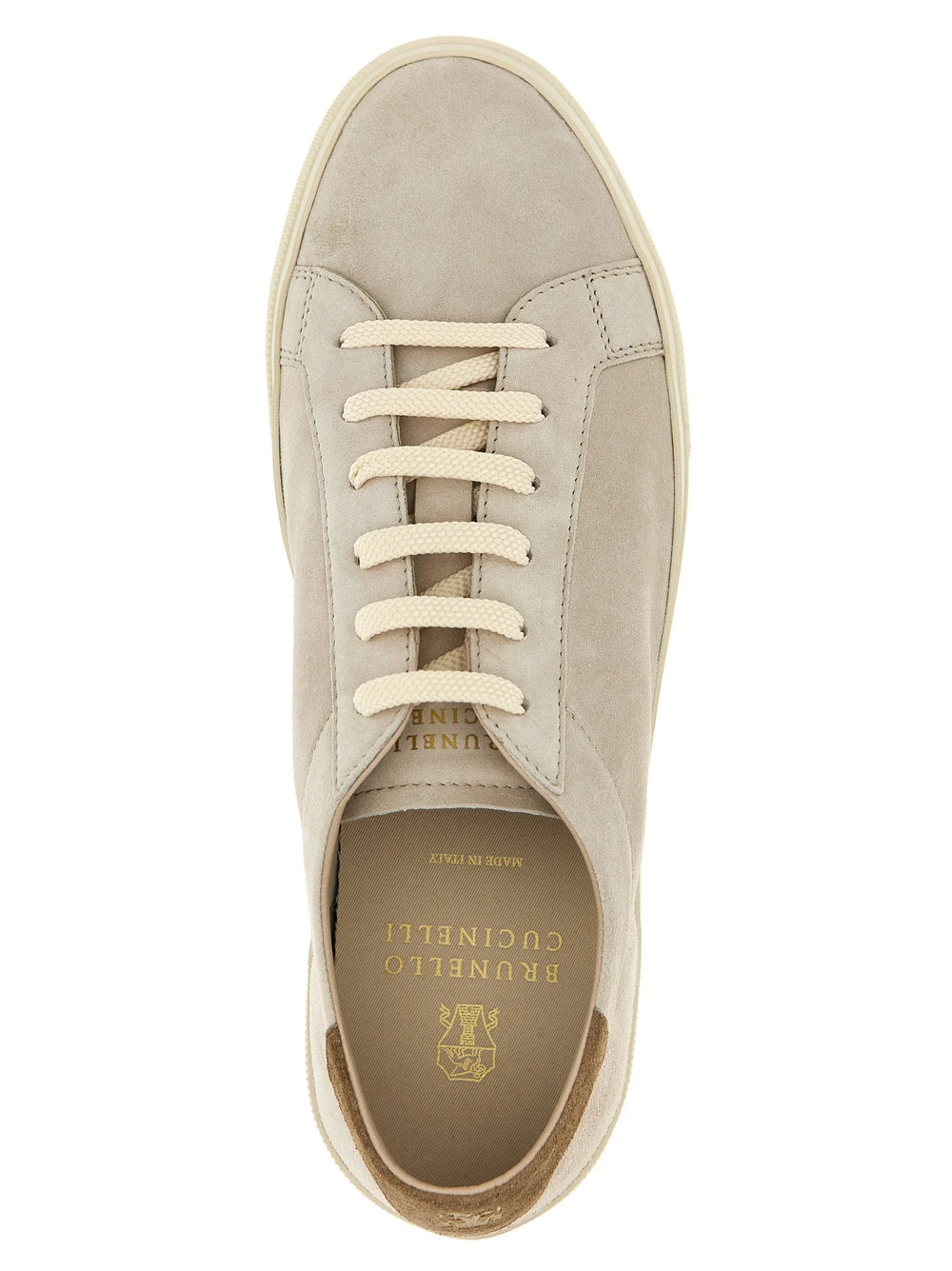 Brunello Cucinelli Beige Calfskin Low Top Sneakers - EU46/US13