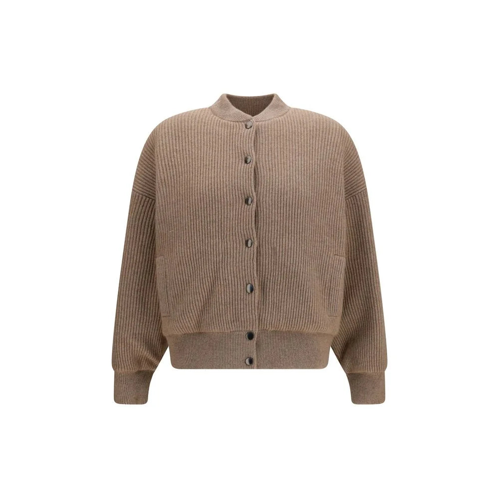 Brunello Cucinelli Beige Cashmere Bomber - M