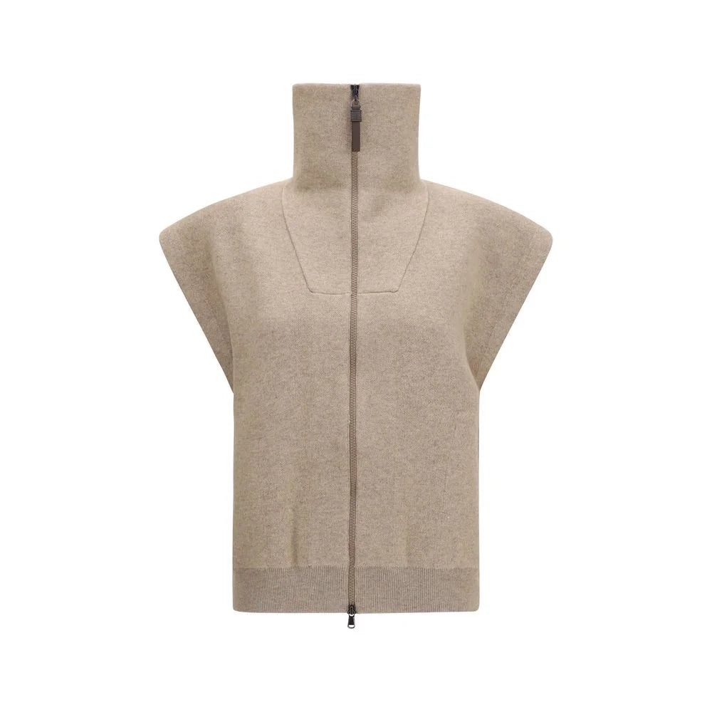 Brunello Cucinelli Beige Cashmere Cardigan