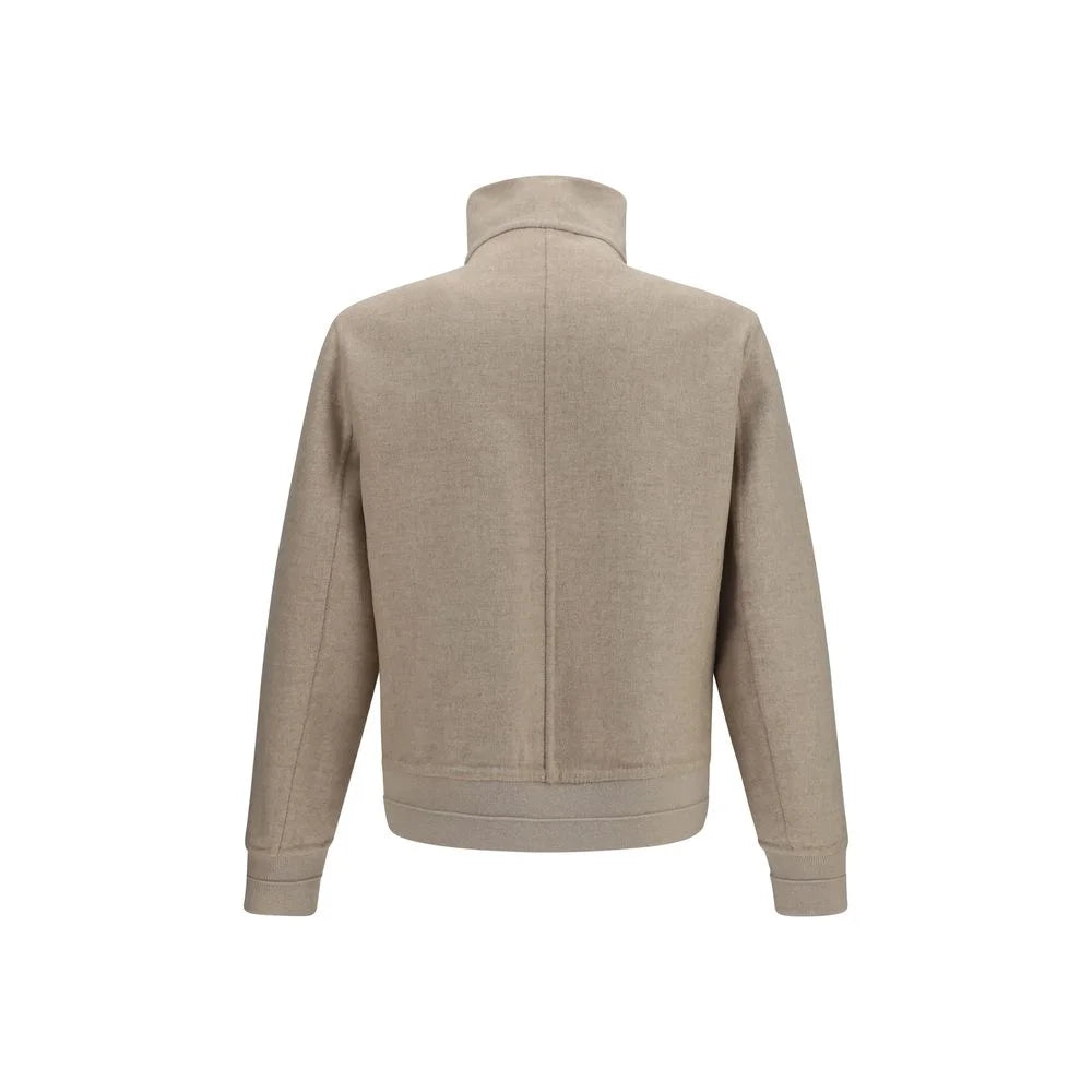 Brunello Cucinelli Beige Cashmere Full-Length Jacket