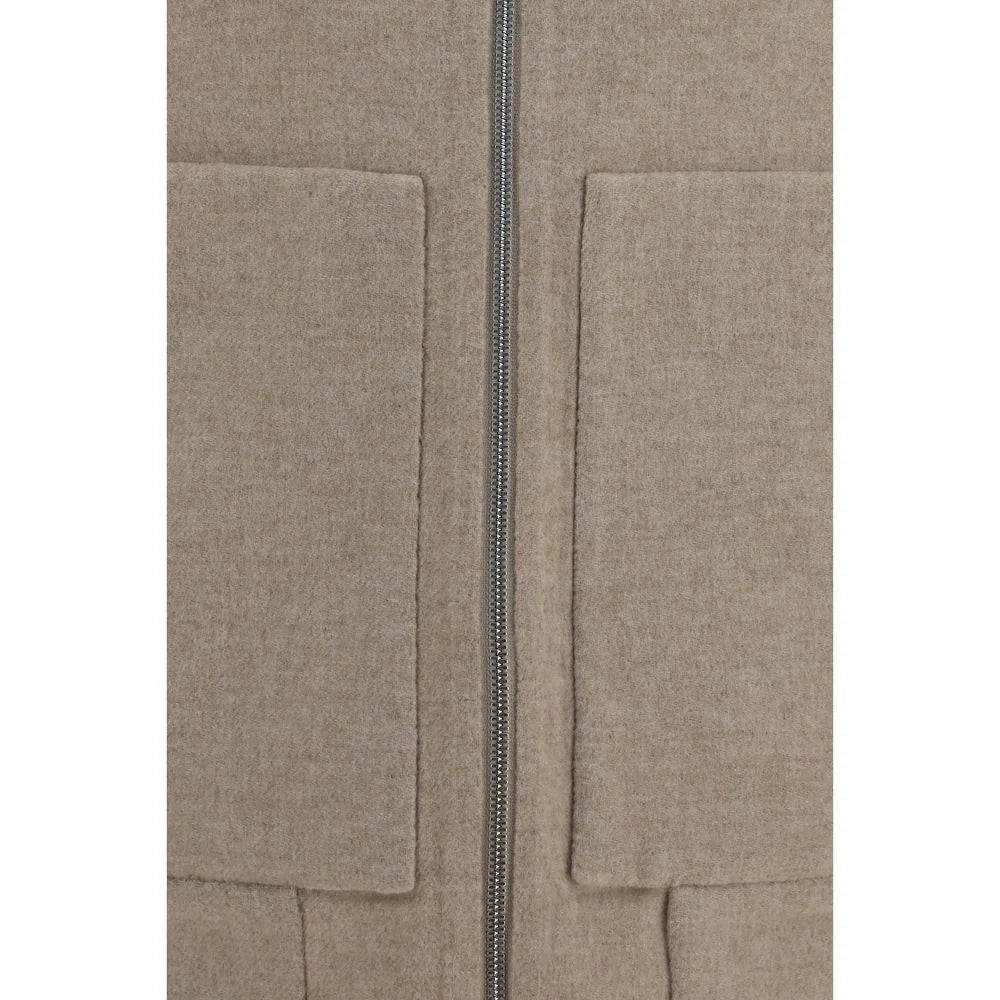 Brunello Cucinelli Beige Cashmere Full-Length Jacket