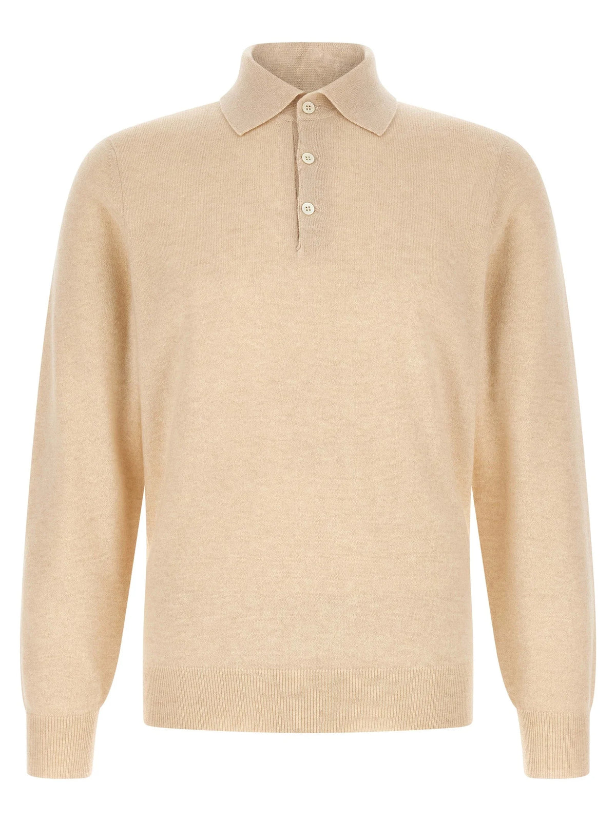 Brunello Cucinelli Beige Cashmere Polo Shirt