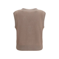 Brunello Cucinelli Beige Cashmere Sleeveles Sweater - XL