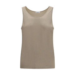 Brunello Cucinelli Beige Cashmere Sleeveles T-Shirt - L