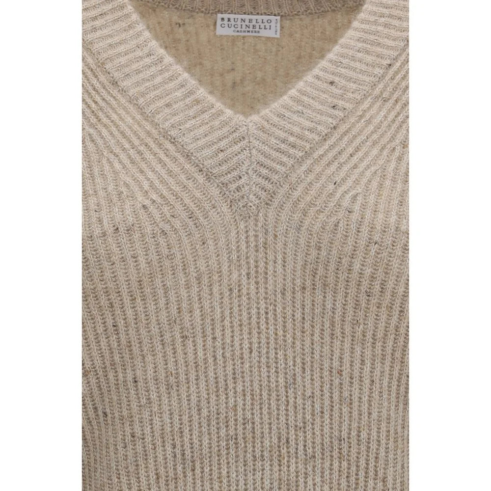 Brunello Cucinelli Beige Cashmere Sweatshirt