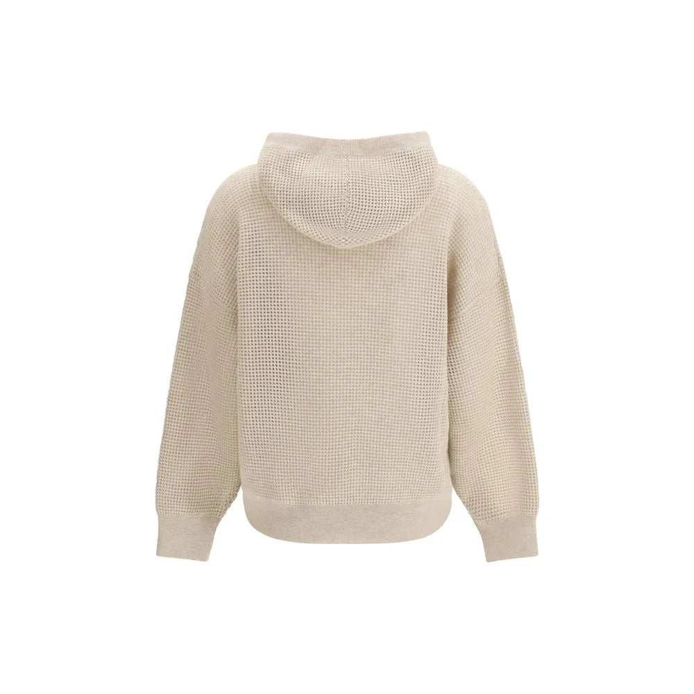 Brunello Cucinelli Beige Cashmere Sweatshirt - Hoodies