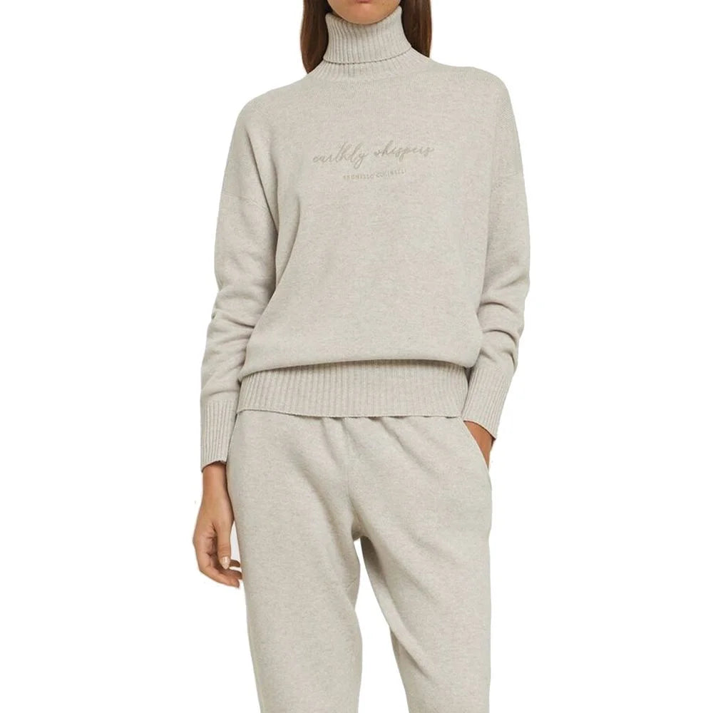 Brunello Cucinelli Beige Cashmere Turtleneck - XL