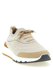 Brunello Cucinelli Beige Cotton Athletic Sneakers - EU 41 | US 8